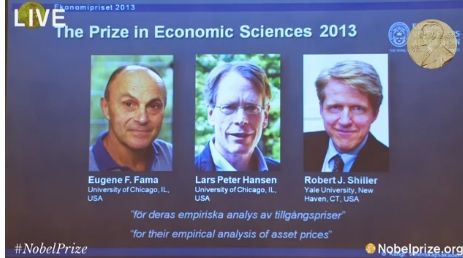 三名美国经济学家获2013年诺贝尔经济学奖